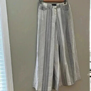 ❤️Host Picks❤️[US4/EU34]ARMANI  JEANS WideLeg Hemp/Linen Blend Gray Straps Pant